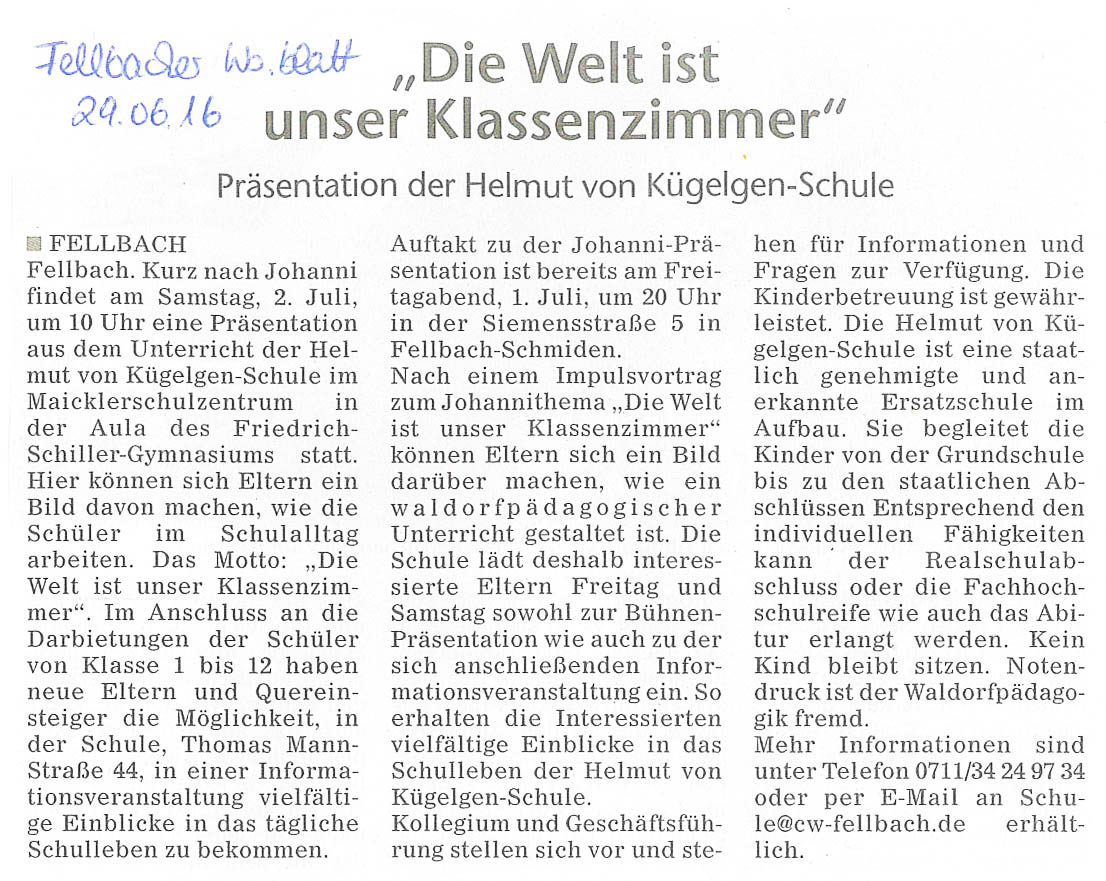 2016_06_29 Fellbacher Wochenblatt